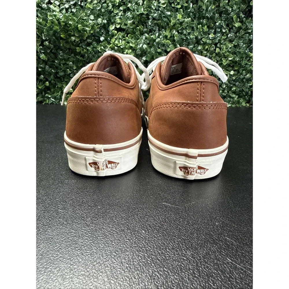 Vans Atwood Leather Mens Skate Shoes Sneakers Size 9.5 Brown